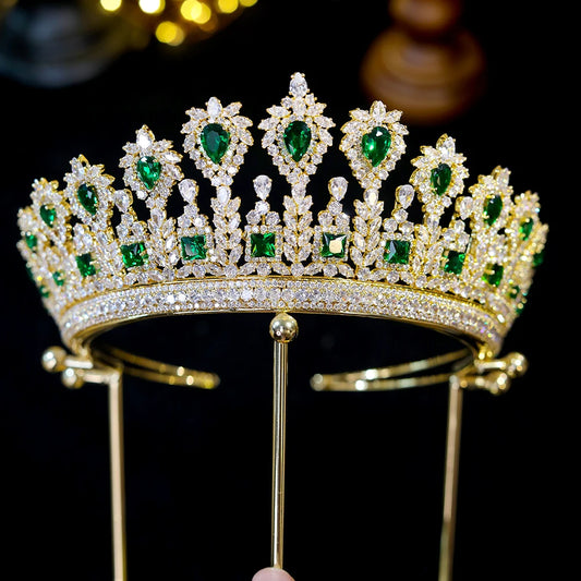 Luxury Queen's Tiara Bride Hair Accessories Wedding Cubic Zirconia  Headwear Party Stage Display Coronation Crown
