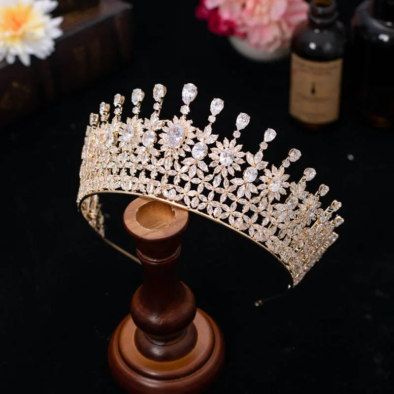 Bridal Hair Jewelry AAA Zircon Tiaras and Crowns Zirconia Headpiece For Brides Women Princess Queen Headband Wedding Accessories