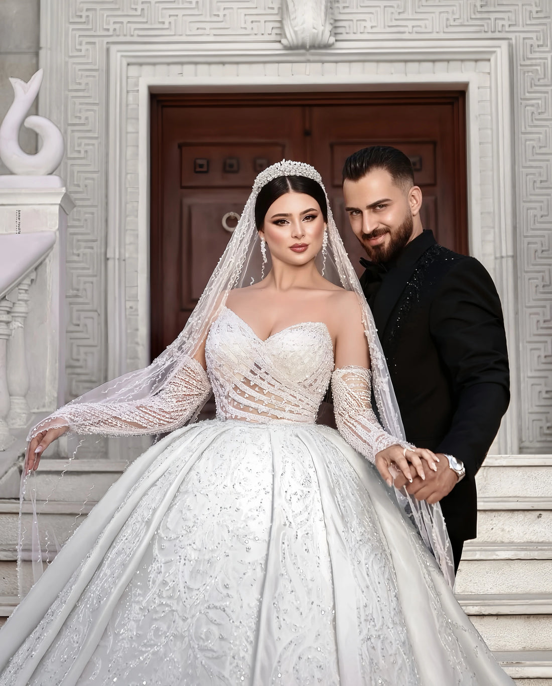 Customzie Sweet collar sleeveless Ball Gown luxury wedding dress vestidos de novia amanda novias amanda novias official