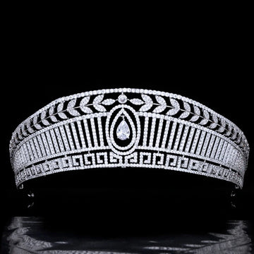 Wedding Hair Accessories CZ Zirconia Tiaras and Crowns Zircon Princess Queen Headpieces For Bride Leaf Heabband Bridal Jewelry