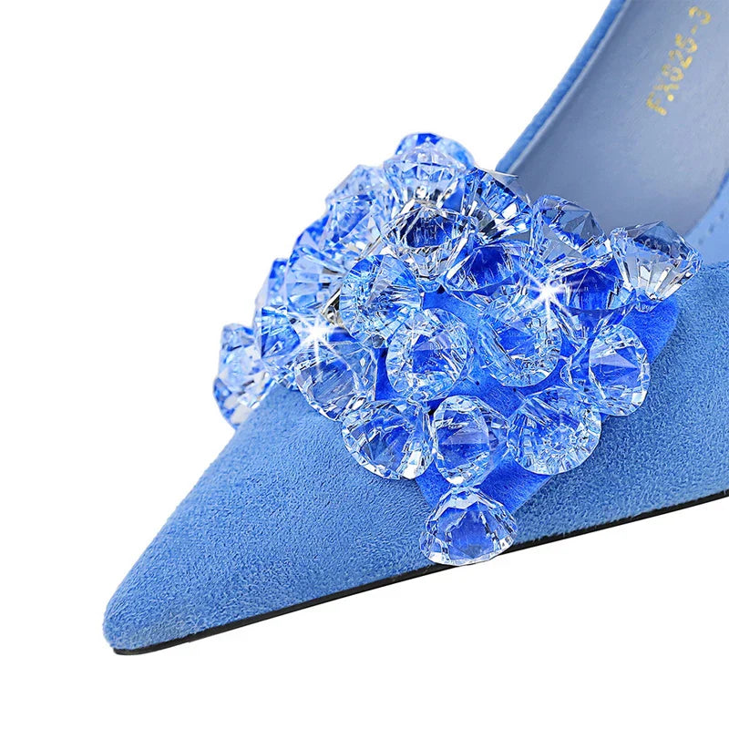 Rhinestone bowknot luxury gemstone banquet stilettos women pumps 9cm ladies high heels shoes – Pollyanna Events