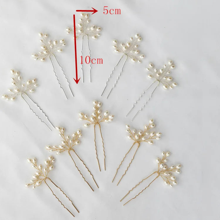 Wedding Accessories Freshwater Pearls Hair Pins Clips Vintage Gold Silver Color Hairpins For Brides Head Pieces Bridal Jewelry