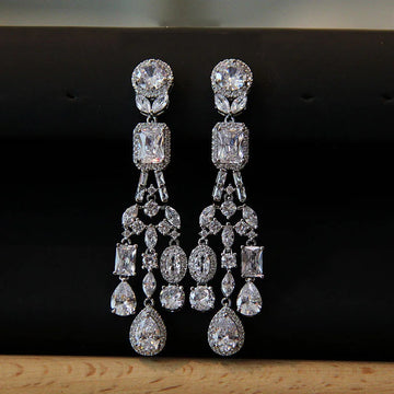 Luxury AAA Zircon Bridal Earrings Cubic Zirconia Wedding Drop Earring For Brides Accessories Women Party Evening Dress Jewelry