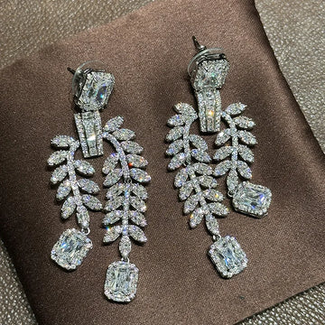 Luxury Zircon Wedding Earrings Cubic Zirconia Bridal Water Drop Earring For Bride Accessories Women Evening Party Dress Jewelry