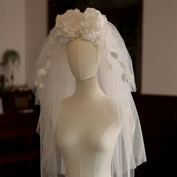 Flower Floral Bridal Veil Lace Wedding Veils For Evening Party Dress Women Girl Gift Hair Accessories Brides Jewelry