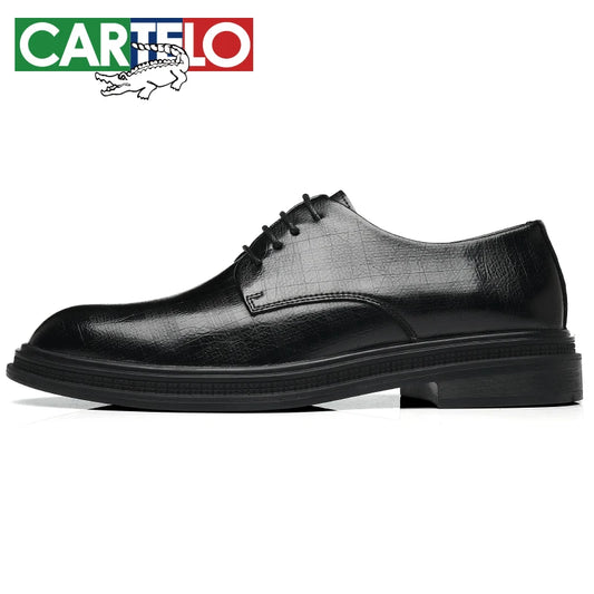 Hombres zapatillas de negocios Lace-up zapatos de cuero genuinos casuales zapatos de vestimenta de hombres clásicos de tendencia clásica para hombres zapatos de fiesta de bodas