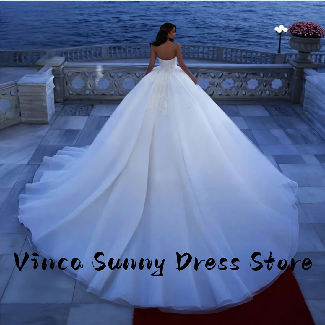 Customized Exquisite Sweetheart Ball Gown Wedding Dresses Lace Sleeveless Long Bride Dresses Bridal Gown Vestidos De Novia