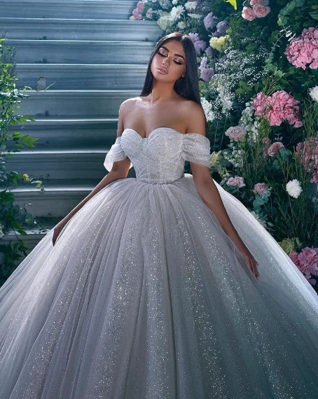 Robes de mariée en tulle étincel