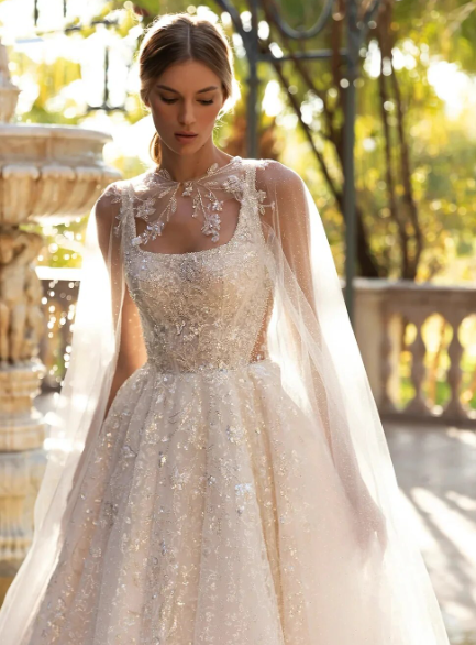 A-Line Glitter Wedding Dresses 2024 Boat Neck Sleeveless Jacket Vestido De Novia Lace Beaded Glamorous Robe De Mariee