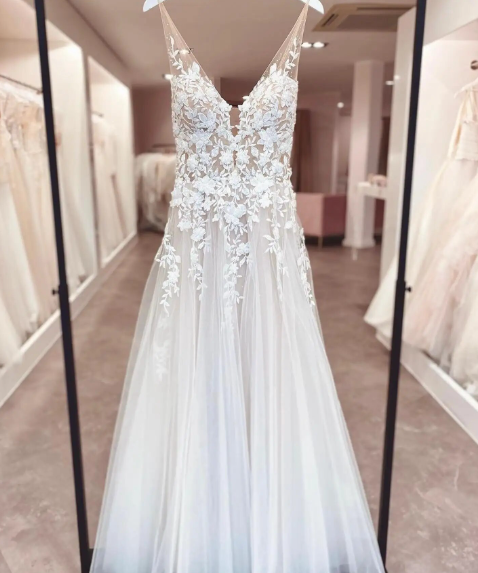Simplicity Wedding Dress Organza Satin With Embroidery Lace Ball Gown A-Line Full Sleeve O-Neck Bride Dress Vestido De Novia But