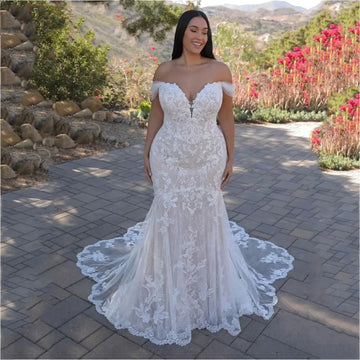 Customized Exquisite Sweetheart Mermaid Wedding Dresses Classic Off Shoulder Plus Size Bridal Gowns Appliques Vestidos De Novia