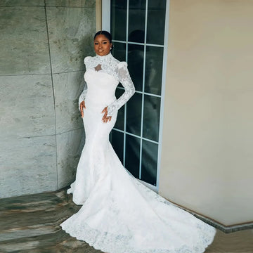 Elegant Mermaid Wedding Dresses With Detachable Train 2 In 1 Women Formal Party Bridal Gowns Tailored White Dress Plus Size 2024