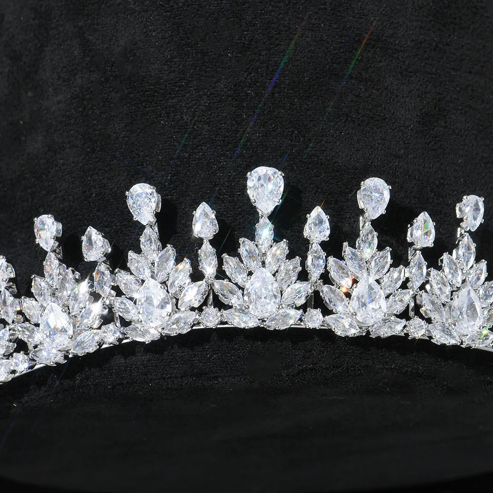 AAA Zircon Tiaras and Crowns CZ Zirconia Diadem For Brides Women Prom Pageant Headband Wedding Accessories Bridal Hair Jewelry