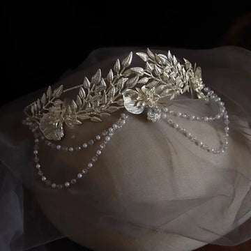 Silver Color Headband Tiara Hairband Bride Bridesmaids Flower Leaf Headpiece Headwear Wedding Accessories Bridal Hair Jewelry