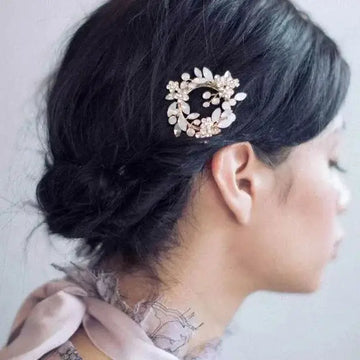 Gold Silver Color Hair Pin Clip Crystal Head Piece For Bride Bridesmaids Women Opal Hairpin Bridal Jewelry Wedding Accessories