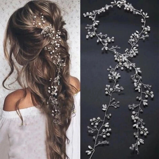 1 Item Vintage bladeren en bloemenbruienhoofdtand Boheemse kopstuk Crystal Pearl Hair Vine Bloem Halo Wedding Haaraccessoires