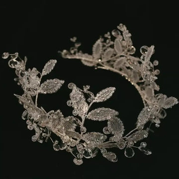 Leaf Headband Hairband Lace Headwear Headpiece For Bride Women Tiara Crown Headdress Wedding Accessories Bridal Hair Jewelry