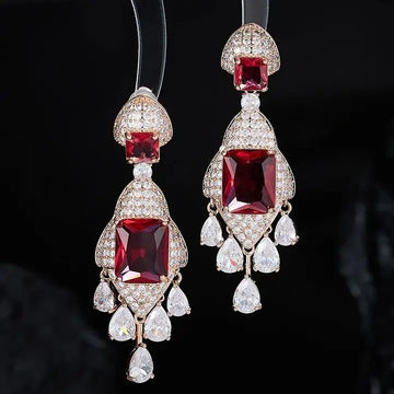 Vintage AAA Zircon Bridal Earrings CZ Cubic Zirconia Wedding Earring For Women Brides Accessories Dinner Party Dress Jewelry