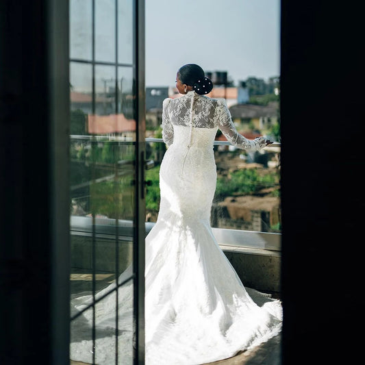 Robes de mariée sirène élégante avec train détachable 2 en 1 femmes robes de mariée de fête formelle et taille blanche plus taille 2024