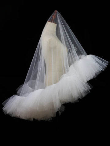 Luxury Lace Wedding Veils White Bridal Veil For Evening Party Dress Women Girl Hair Accessories Brides Jewelry