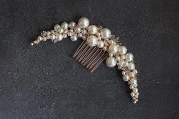 Pearl Beads Hair Comb Pin Clip For Brides Party Dinner Dress Long Hairpins Head Piece Wedding Accessories Bridal Hair Jewelry