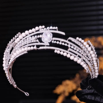 Wedding Hair Accessories Zirconia Rhinestones Tiaras and Crowns Crystal Headband Women Brides Pageant Prom Diadem Bridal Jewelry