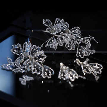 Wedding Hair Accessories Crystal Hair Pin Clip Butterfly Head Piece For Brides Women Girl Party Prom Hairpin Bridal Jewelry