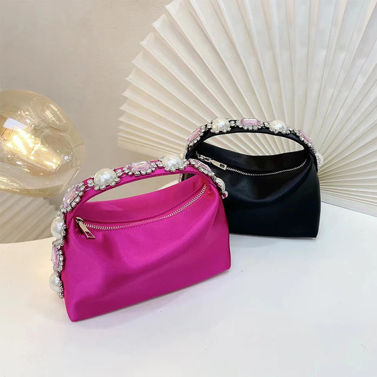 Bolso de lujo de lujo de cristal brillante del diseño del diseñador del diseñador de la bolsa del bolso del embrague para mujeres manguito de la bolsa de mujeres bolso para mujeres eveing