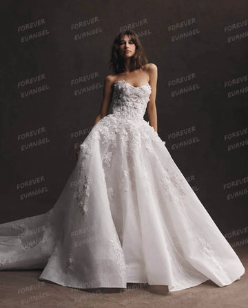 Charming Wedding Dresses Woman's Sexy A Line Appliques Bridal Ball Gowns Sweep Train Tulle Vestidos De Novia Customized 2026