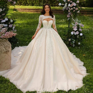 Customized Ball Gown Princess Wedding Dresses Removable Jacket Sweetheart Lace Appliques Bride Dresses Vestido de noiva