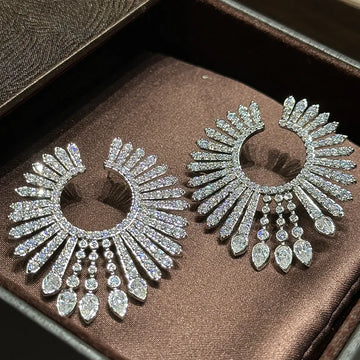 High Quality AAA Zircon Bridal Earrings CZ Zirconia Wedding Earring For Brides Accessories Women Party Dinner Dress Jewelry