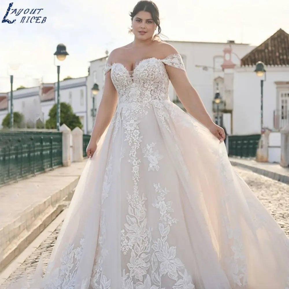 Diseño NICEB APLIQUES DEL PARA EL SOMBRO Vestido de novia Sweetheart Mangas cortas Vestidos de boda sin espalda Bropases hechas a medida de mariée 2024