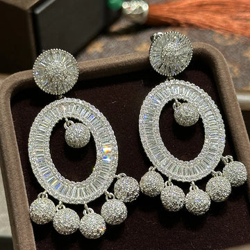 Big Large AAA Zircon Bridal Earrings CZ Cubic Zirconia Wedding Earring For Brides Accessories Women Birthday Gift Jewelry