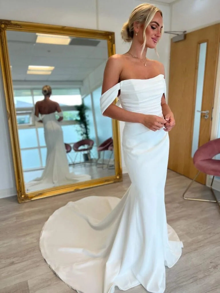 Bespoke Mermaid Wedding Dresses 2025 Square Collar Formal Bridal Dresses Evening Dresses For Wedding Parties Customized