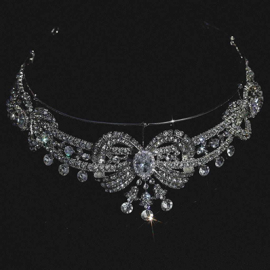 Rhinestones Crystal Tiaras and Crowns Women Headband For Brides Princess Queen Headpiece Wedding Accessories Bridal Hair Jewelry