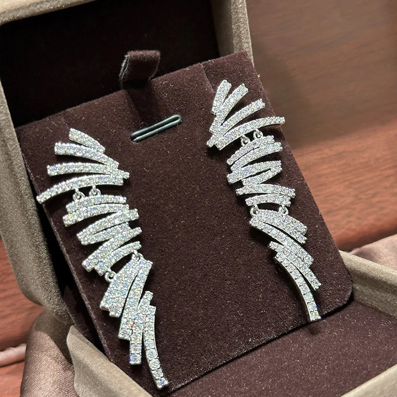 Luxury AAA Zircon Bridal Earrings Long Cubic Zirconia Wedding Earring For Women Brides Accessories Birthday Gifts Jewelry