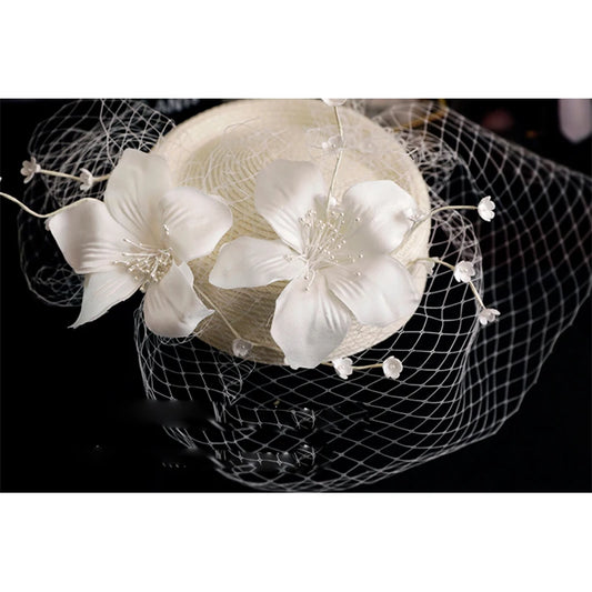 Forêt française Vintage Fairy Fleule Veil Top Hat Bridal Headwear Marié Robe de mariée Accessoires