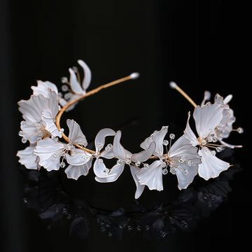 Wedding Hair Accessories Flower Leaf Headband Hairband Brides Women Girl Headpieces Gold Color Headwear Headdress Bridal Jewelry