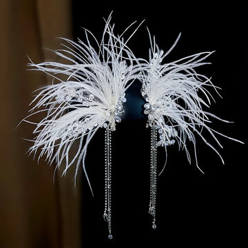 Wedding Accessories Feather Head Piece Evening Party Hairpin For Brides Bridesmaids Women Prom Hair Pin Clip Bridal Jewelry