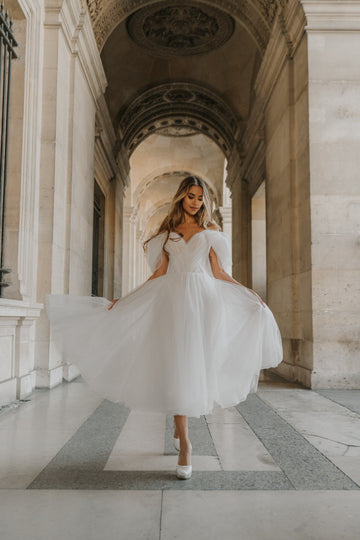 Abito da sposa midi di lusso