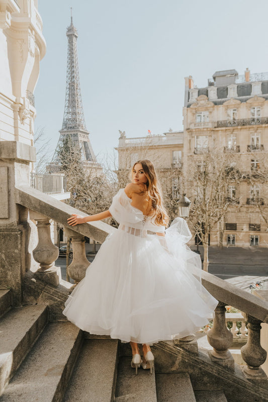 Abito da sposa midi di lusso